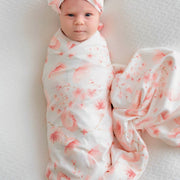 Cherry Blossom - Swaddle & Beanie set Baby Gift Sets Anchor&Arrow 