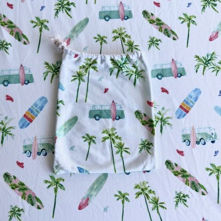 Chasing Waves - Jersey Cotton Cot Sheet Anchor&Arrow 