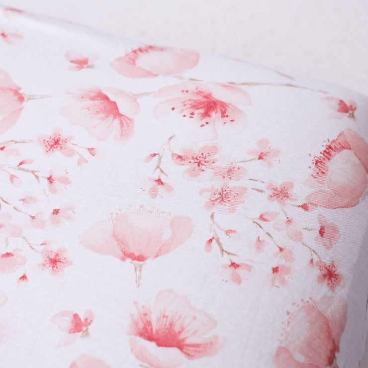 Cherry Blossom - Jersey Cotton Cot Sheet Anchor & Arrow 