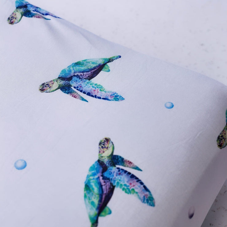 Sea Turtles - Jersey Cotton Cot Sheet Baby Gift Sets Anchor & Arrow 